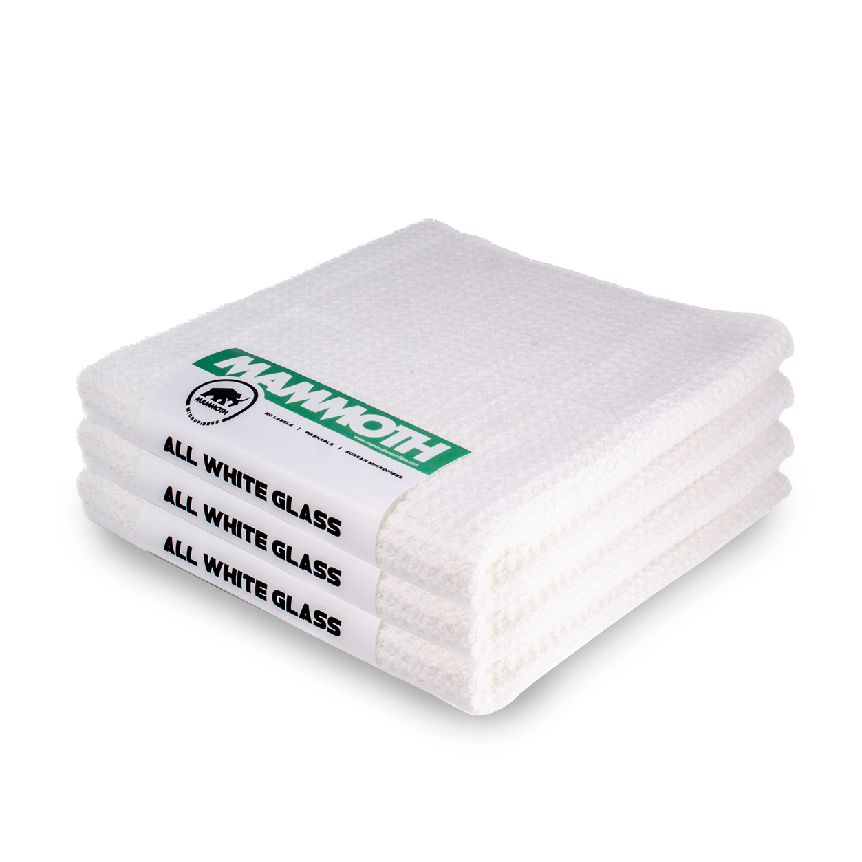 All White Glass Cloth, 40cm x 40cm