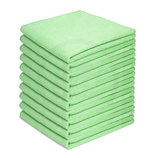 All Rounder Green (x10) Microfibre Towel, 40cm x 40cm,