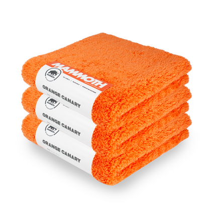 Orange Canary Plush Microfibre Towel, 40cm x 40cm