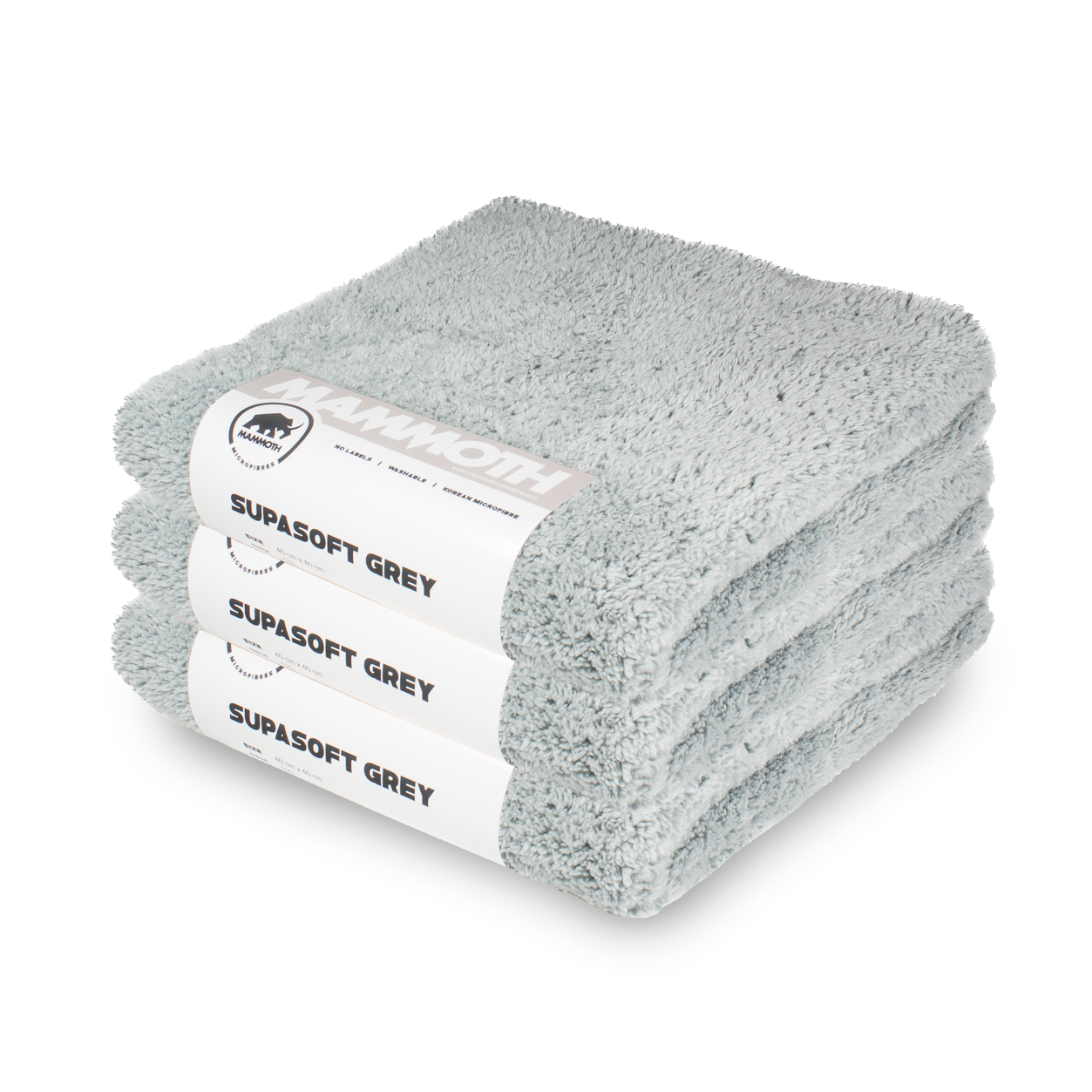 Supa Soft Grey 520 GSM Extra Plush Microfibre Towel, 40cm x 40cm