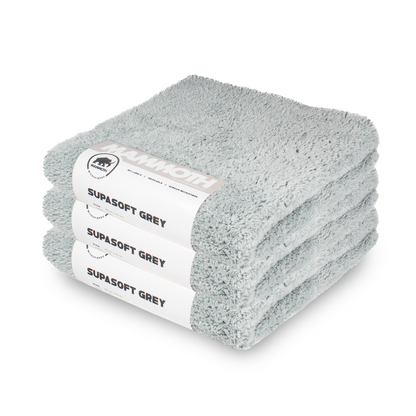 Supa Soft Grey 520 GSM Extra Plush Microfibre Towel, 40cm x 40cm